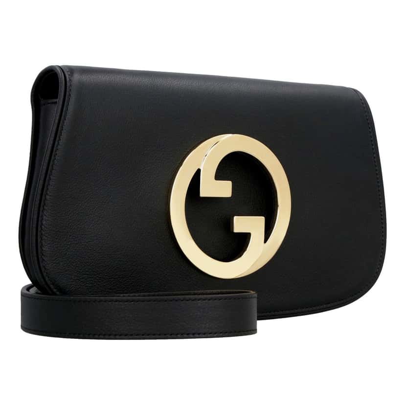 Gucci Gucci Blondie Soft Calfskin Leather Black Shoulder Bag Black Leather Good condition - Back View