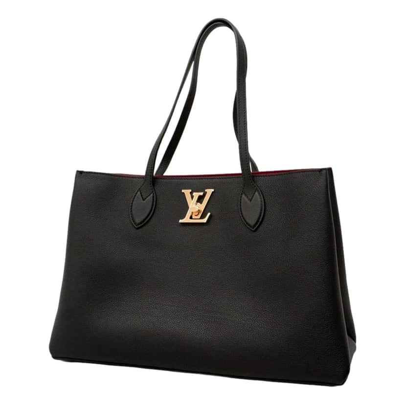 Louis Vuitton Louis Vuitton Lockme Shopper Tote Grained Leather Noir Black with Gold Hardware Black Leather Good condition - Front View