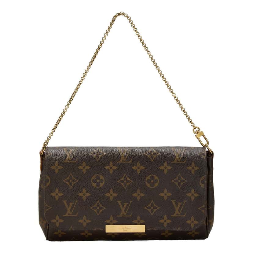 Louis Vuitton Louis Vuitton Monogram Canvas Favorite MM Shoulder Bag Brown Leather Good condition - Front View