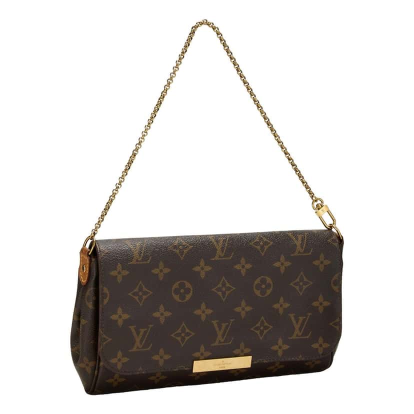 Louis Vuitton Louis Vuitton Monogram Canvas Favorite MM Shoulder Bag Brown Leather Good condition - Back View