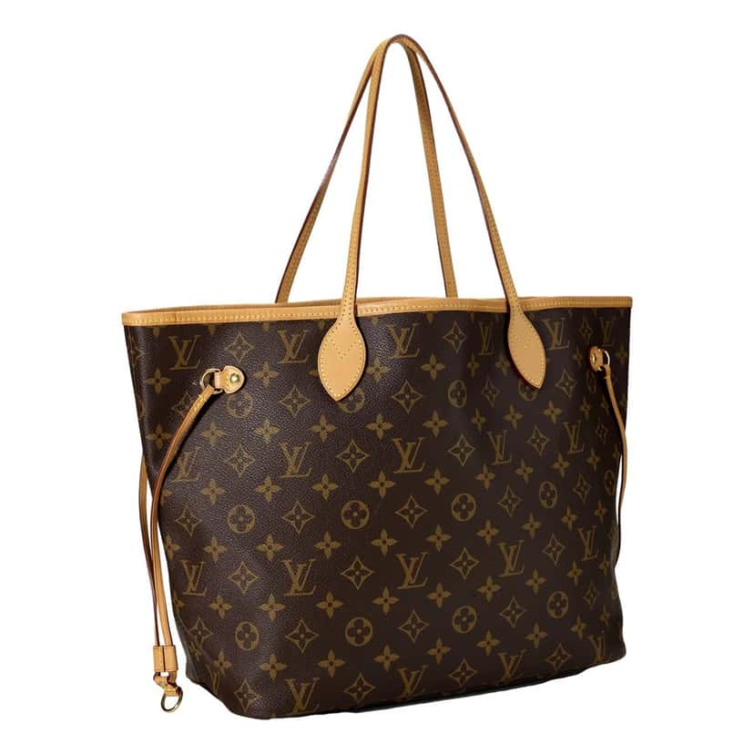 Louis Vuitton Louis Vuitton Neverfull MM Monogram Canvas Tote Brown Leather Good condition - Inside View