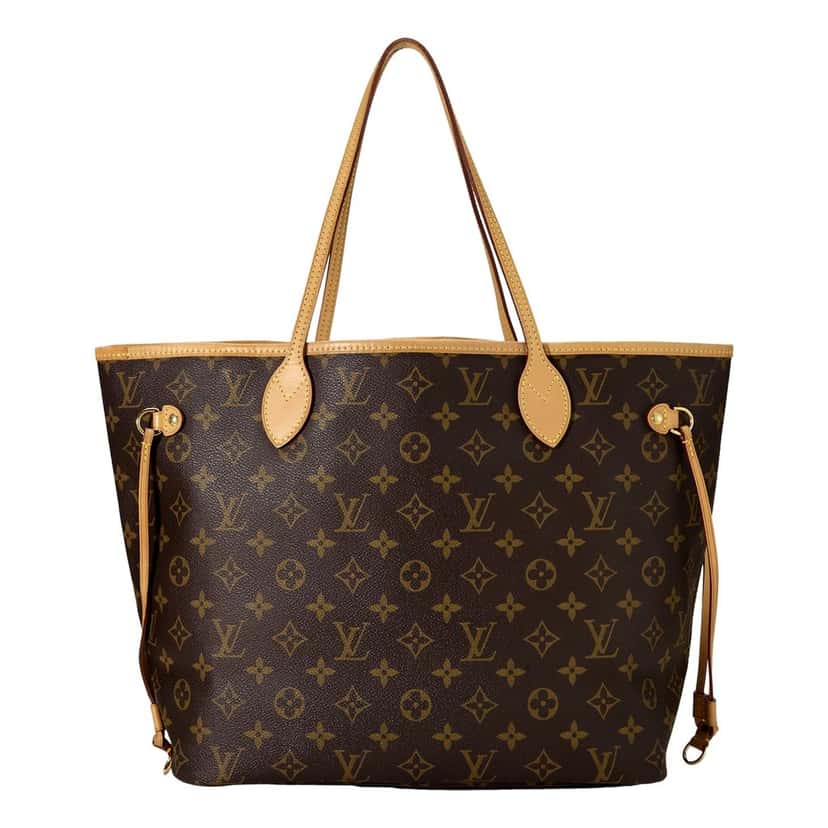 Louis Vuitton Louis Vuitton Neverfull MM Monogram Canvas Tote Brown Leather Good condition - Model View