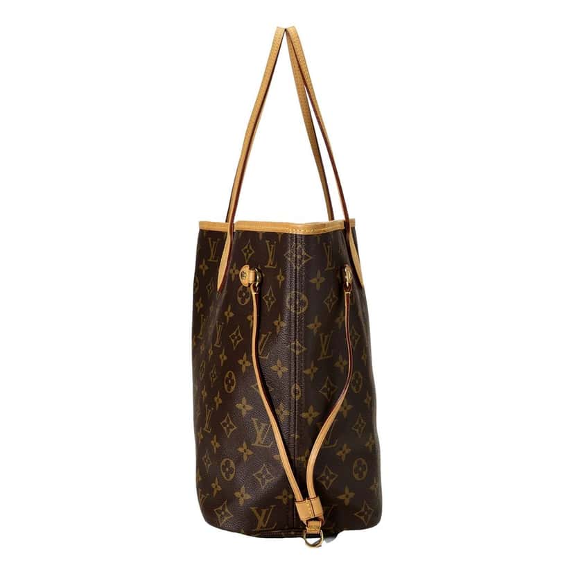 Louis Vuitton Louis Vuitton Neverfull MM Monogram Canvas Tote Brown Leather Good condition - Box View
