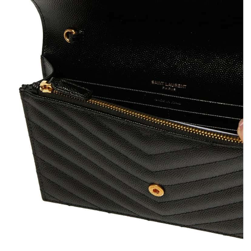 Saint Laurent Saint Laurent Cassandre Envelope Chain Crossbody Bag Black Leather Good condition - Back View