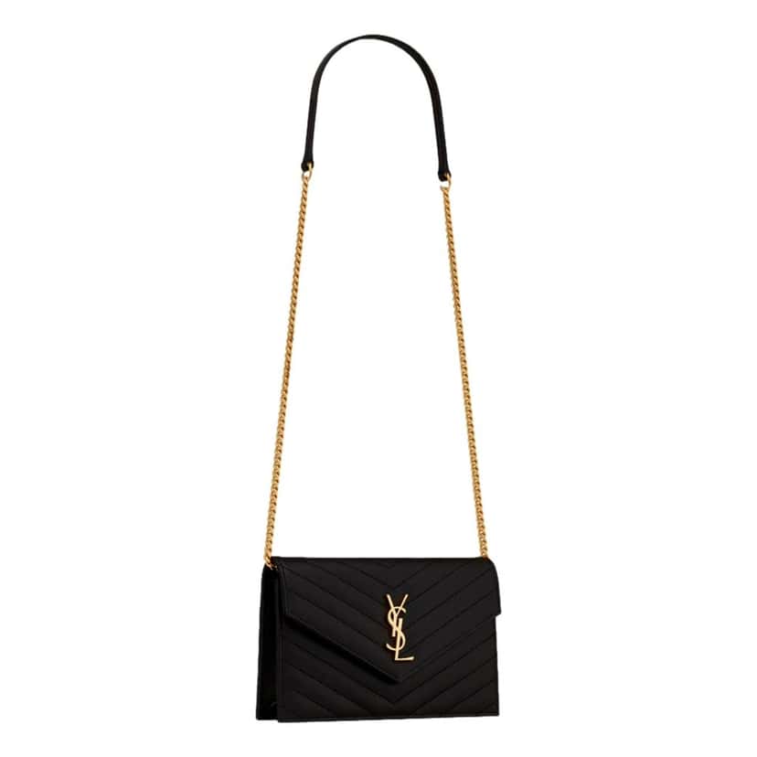 Saint Laurent Saint Laurent Cassandre Envelope Chain Crossbody Bag Black Leather Good condition - Box View