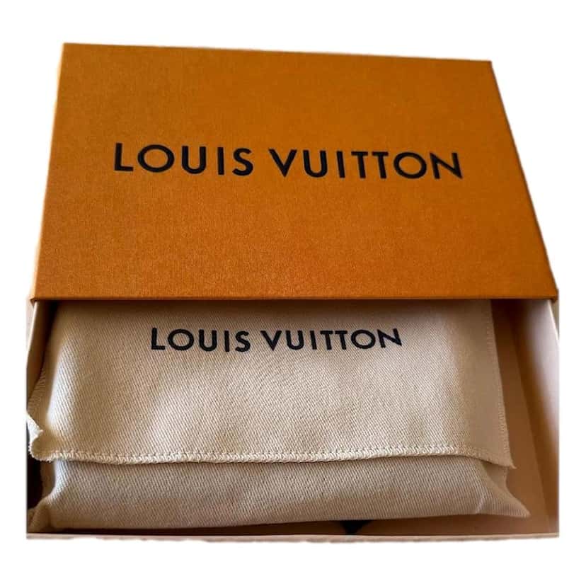 Louis Vuitton Louis Vuitton Monogram Slim Card Holder Wallet Blue and Silver Brown Canvas Good condition - Model View