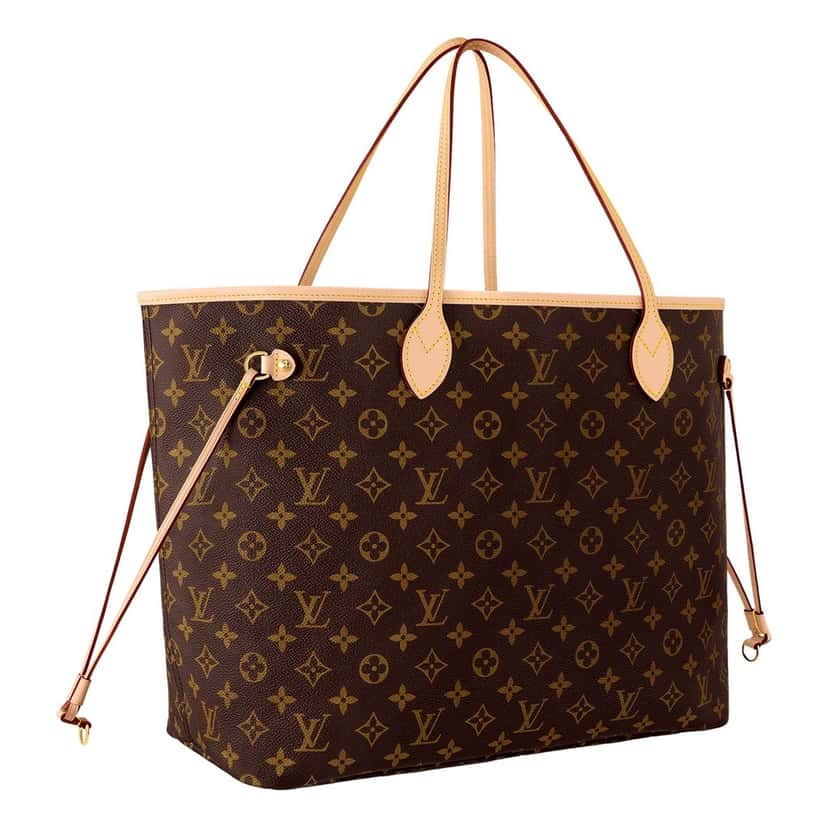Louis Vuitton Louis Vuitton Neverfull GM Monogram Canvas Tote Bag with Detachable Pouch Brown Leather Good condition - Back View
