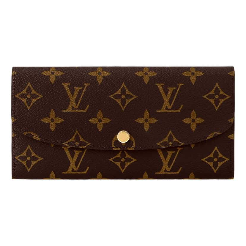 Louis Vuitton Louis Vuitton Emilie Wallet Monogram Canvas in Rose Ballerine Brown Leather Good condition - Front View