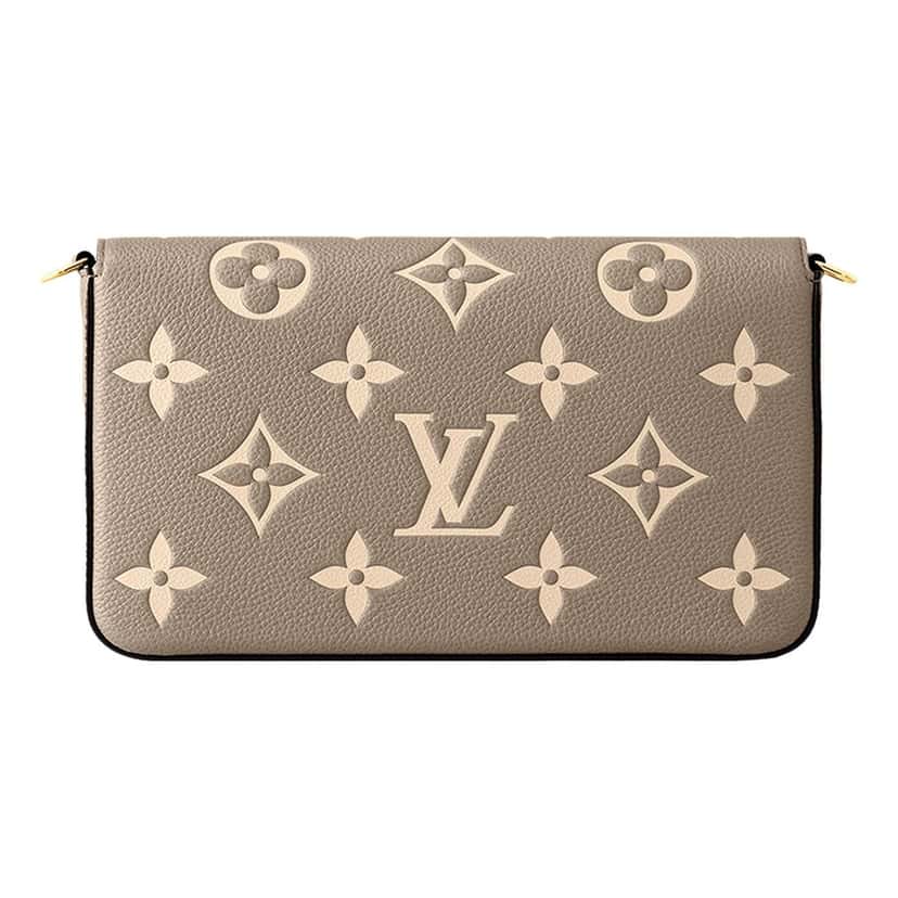 Louis Vuitton Louis Vuitton Pochette Felicie Monogram Empreinte Leather in Gray Other Leather Good condition - Back View