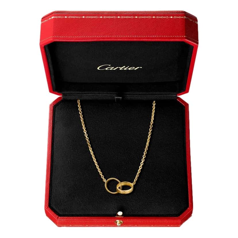 Cartier Cartier Love Pendant Interlocking Necklace 18k Yellow Gold Gold Lace Good condition - Back View