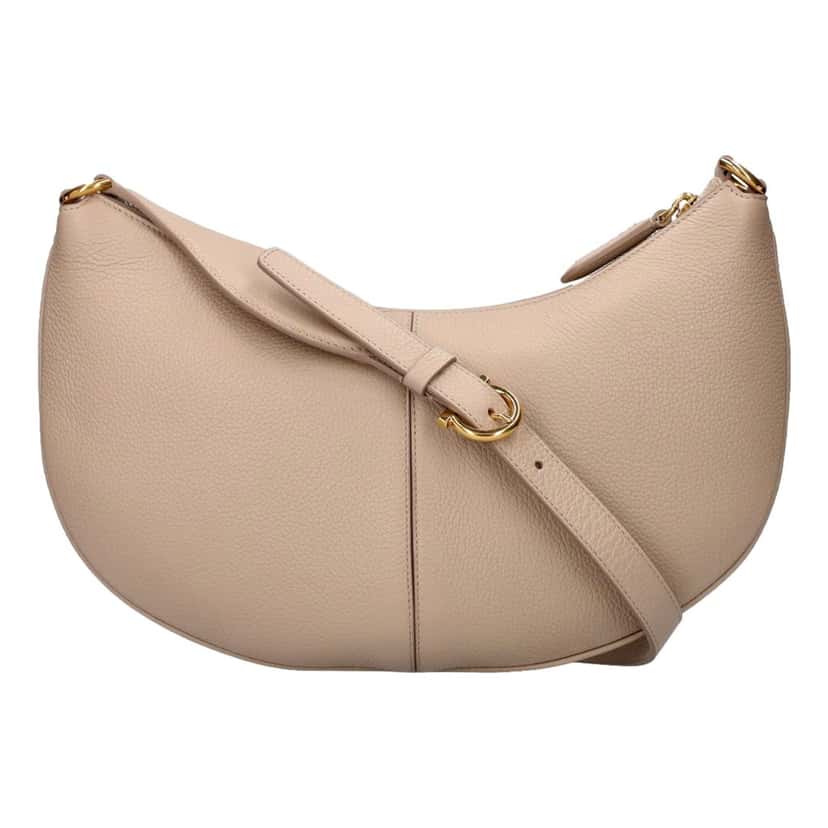 Salvatore Ferragamo Ferragamo Gancio Vitello Daino Leather Maxi Hobo Bag Beige Brown Leather Never worn - Inside View