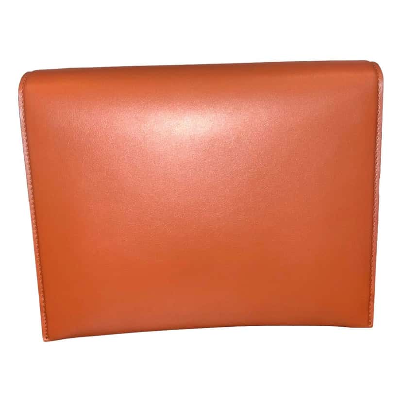 Salvatore Ferragamo Ferragamo Trifolio Cognac Brown Soft Leather Flap Crossbody Bag Gold Gancini Brown Leather Never worn - Box View