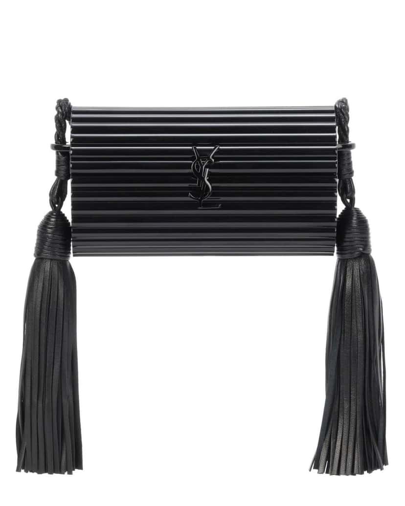 Saint Laurent Saint Laurent Black Plexiglass Minaudiere Opium Box Bag Black Leather Good condition - Front View