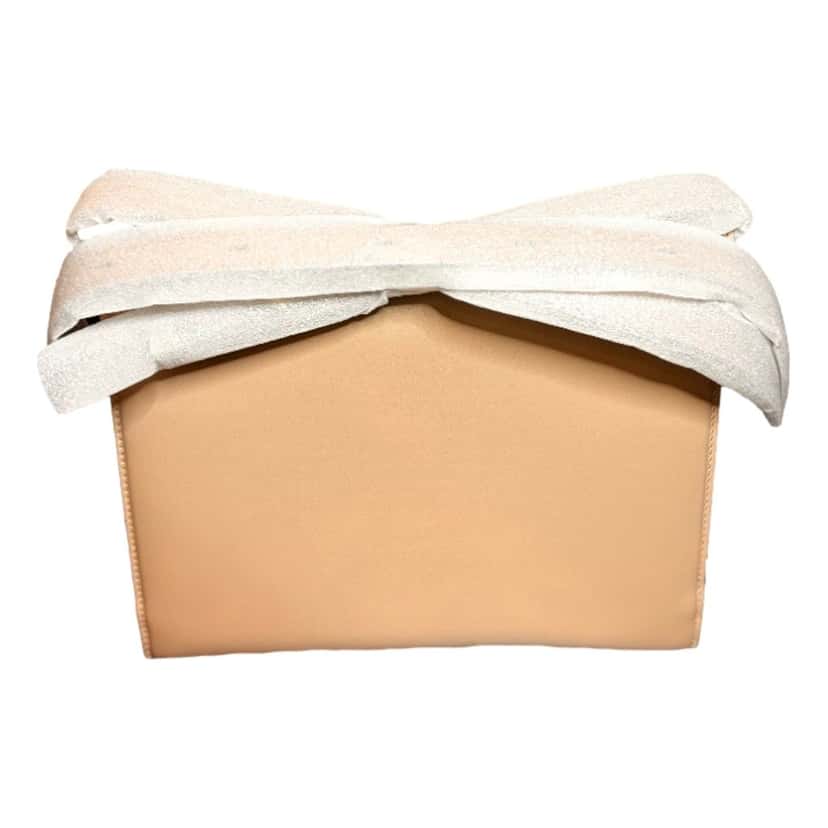 Salvatore Ferragamo Ferragamo Trifolio Soft Leather Flap Crossbody Bag Ameretti Beige Gold Hardware Beige Leather Never worn - Model View