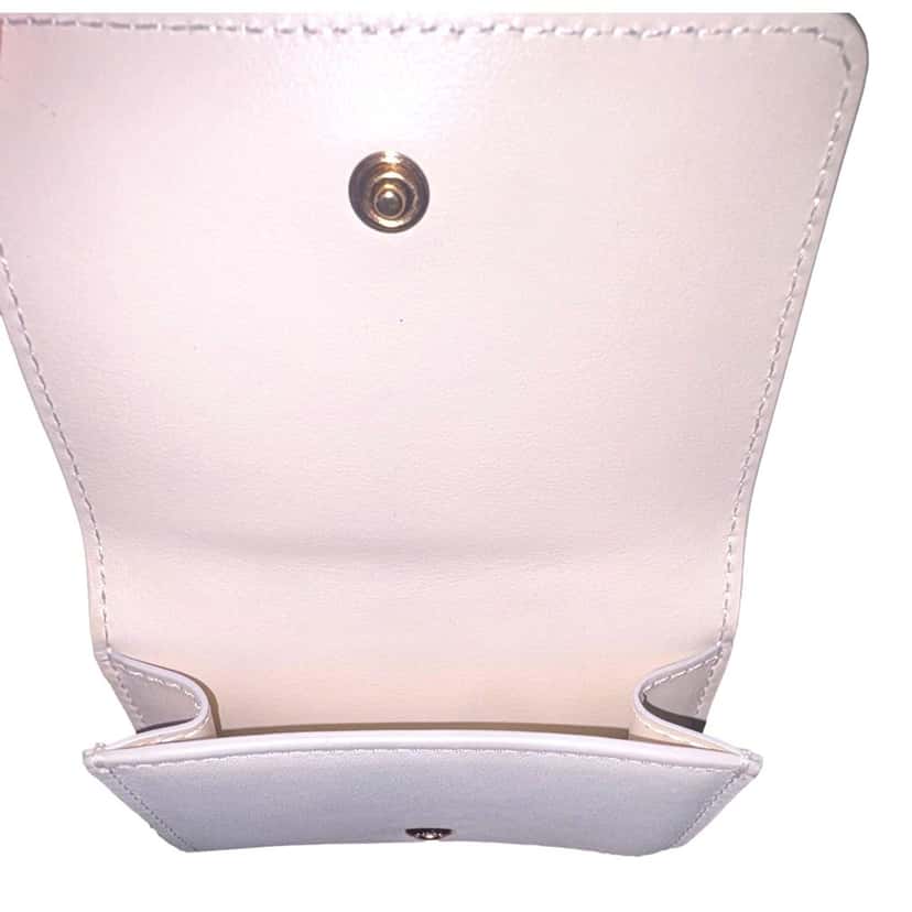 Fendi Fendi FF Cube Embossed Logo Bianco Ice White Leather Trifold White Leather Never worn - Box View