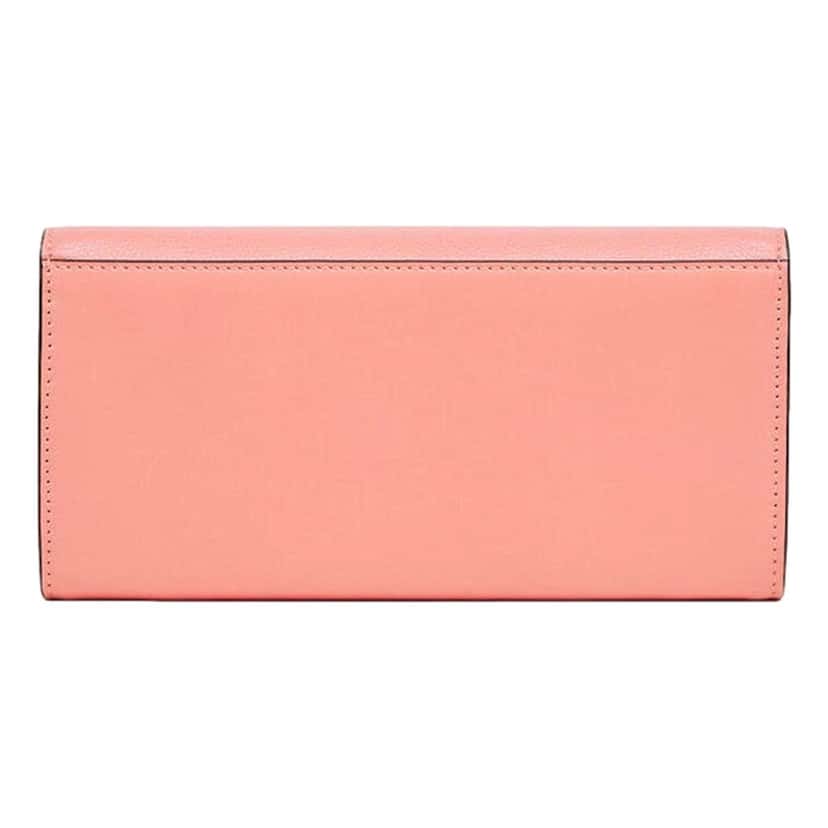Fendi Fendi FF Diamonds Pesca Pink Calfskin Leather Continental Wallet Pink Leather Never worn - Inside View