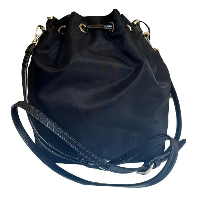 Prada Prada Re-Nylon Black Tassel Drawstring Bucket Bag Black Never worn - Model View