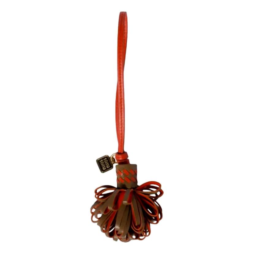 Miu Miu Miu Miu Trick Nappa Leather Pompom Bag Charm Brown and Orange Brown Leather Good condition - Front View