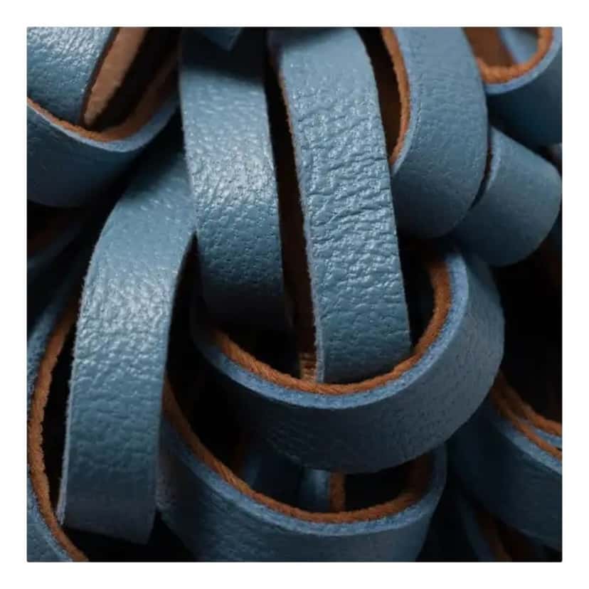 Miu Miu Miu Miu Trick Nappa Leather Pompom Bag Charm in Blue and Brown with Gold Hardware Brown Leather Never worn - Inside View