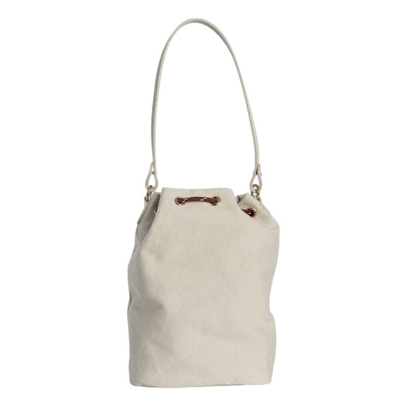 Miu Miu Miu Miu Gabardine Mini Bucket Bag in White Beige Leather Never worn - Back View