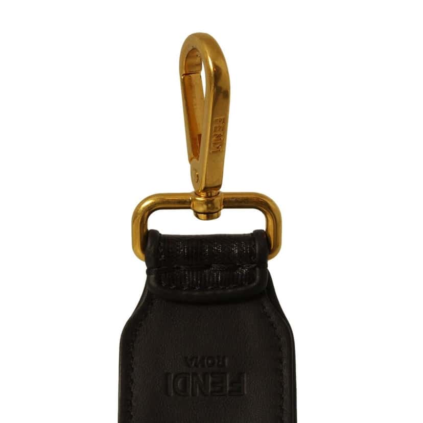 Fendi Fendi Strap You Black Glazed Fabric FF Zucca Shoulder Strap Black Canvas Good condition - Model View