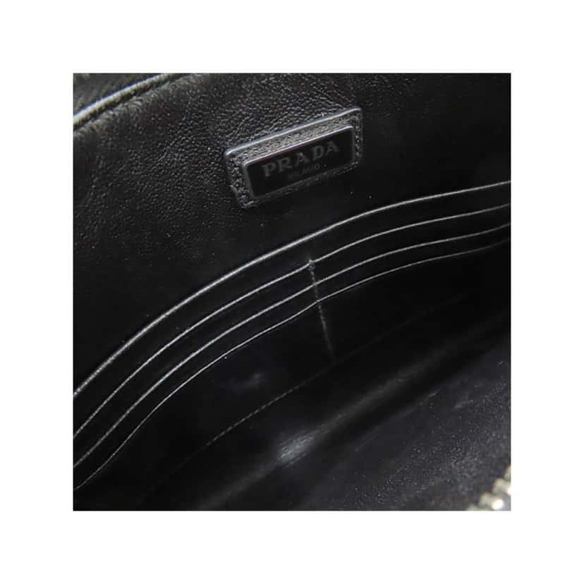 Prada Prada Black Saffiano Voyage Leather Clutch Document Holder Black Canvas Good condition - Inside View