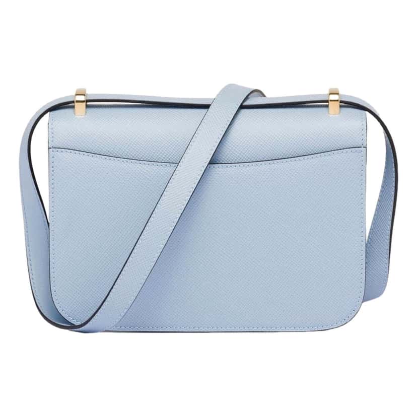 Prada Prada Embleme Triangle Logo Saffiano Leather Crossbody Bag Celeste Blue Blue Leather Never worn - Back View