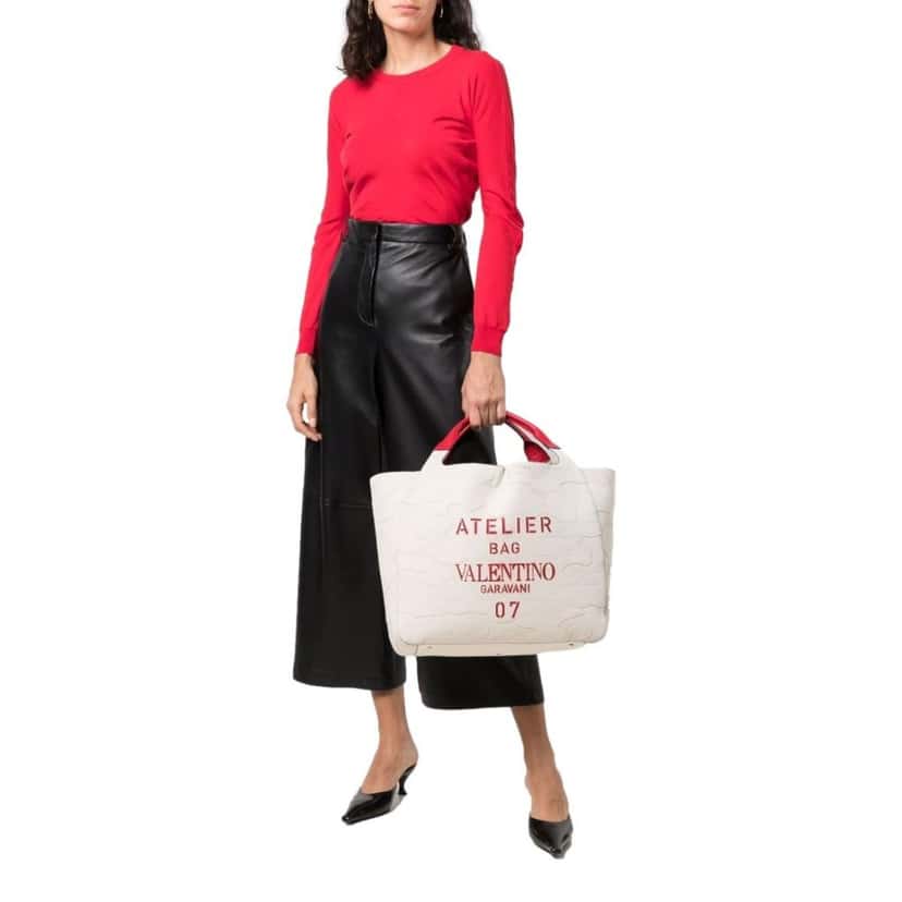 Valentino Garavani Valentino Garavani Sac Atelier 07 Edition Natural Tote Bag Beige Leather Never worn - Back View