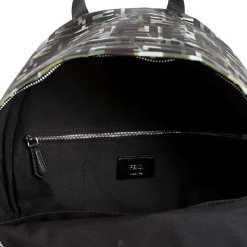 Fendi Fendi FF Zucca Nylon Multicolor Camouflage Print Large Backpack Black Good condition - Inside View