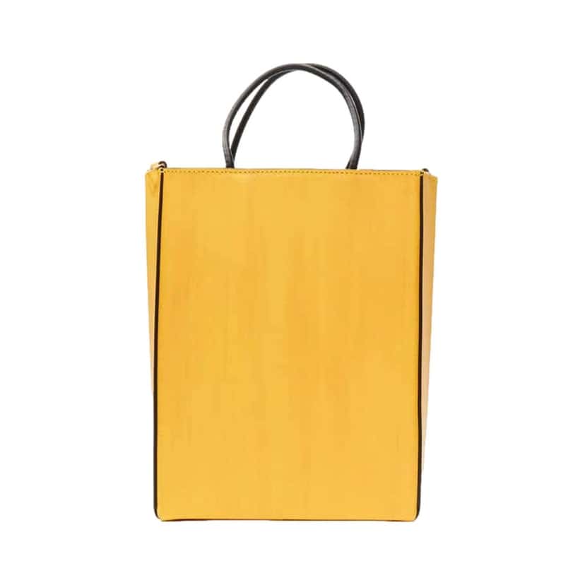 Fendi Fendi Roma 2Way Embossed Yellow Leather Crossbody Shopping Tote Bag Yellow Leather Never worn - Box View