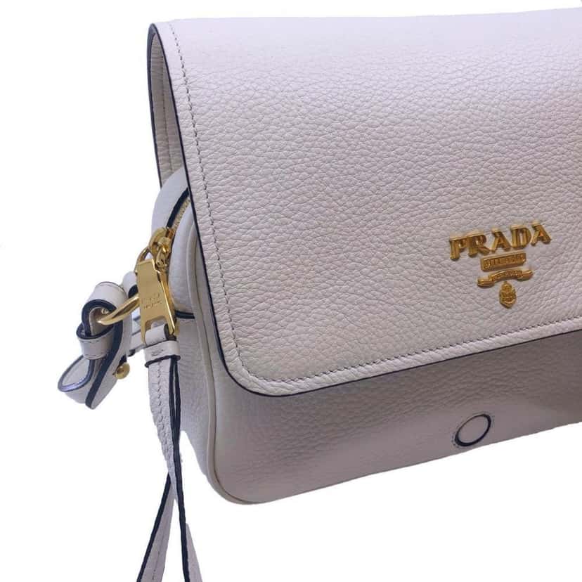 Prada Prada Flap Vitello Phenix Ivory Leather Cross Body Bag White Leather Good condition - Inside View