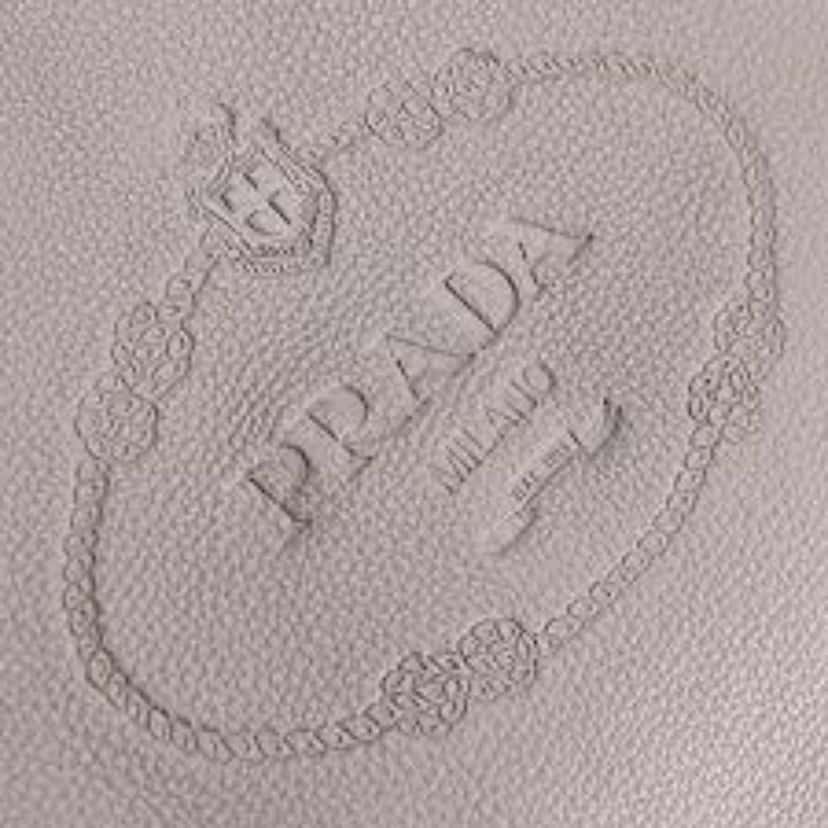 Prada Prada Vitello Phenix Grey Leather Embossed Logo Hobo Tote Bag Grey Leather Good condition - Back View