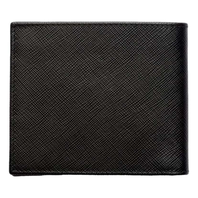 Prada Prada Mens Black Saffiano Leather Bifold Wallet with Triangle Logo Black Leather Never worn - Inside View