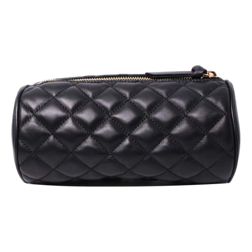 Versace Versace Black Leather Medusa Quilted Cosmetic Bag Black Leather Good condition - Inside View