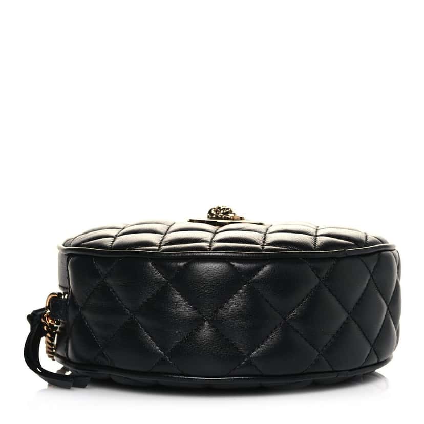Versace Versace La Medusa Quilted Black Leather Shoulder Bag Gold Medusa Logo Black Leather Good condition - Box View