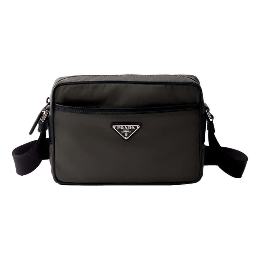 Prada Prada Re-Nylon Saffiano Leather Camera Crossbody Zip Bag in Green Green Leather Never worn - Front View