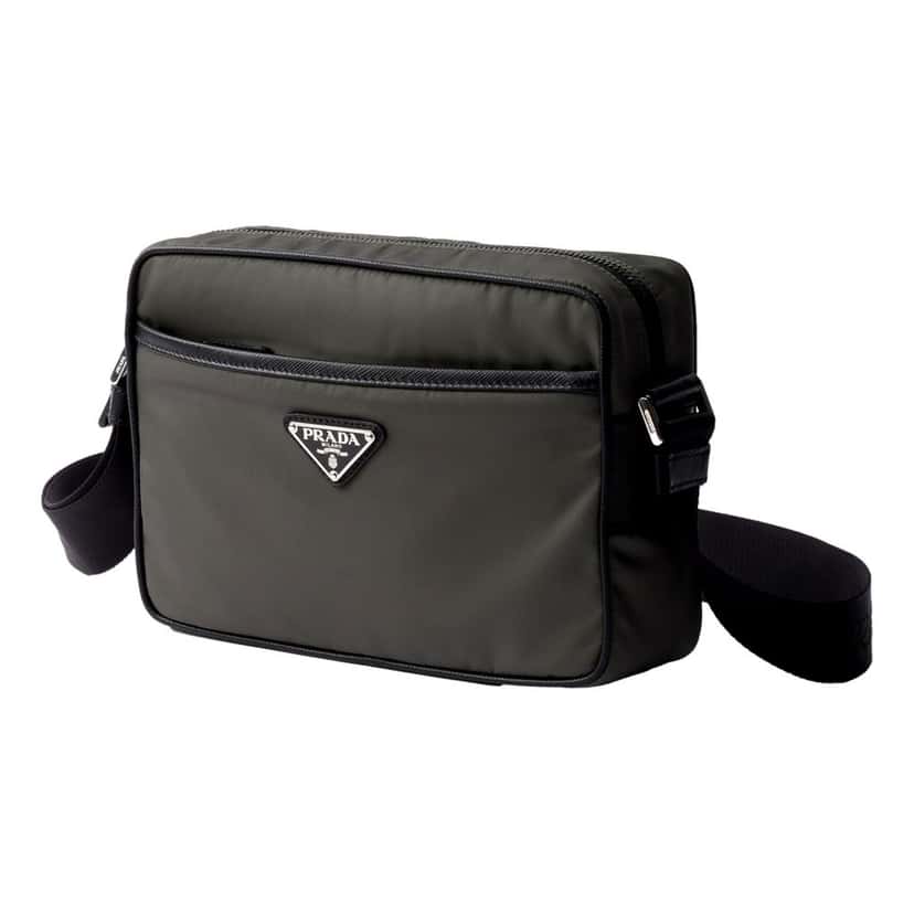 Prada Prada Re-Nylon Saffiano Leather Camera Crossbody Zip Bag in Green Green Leather Never worn - Back View