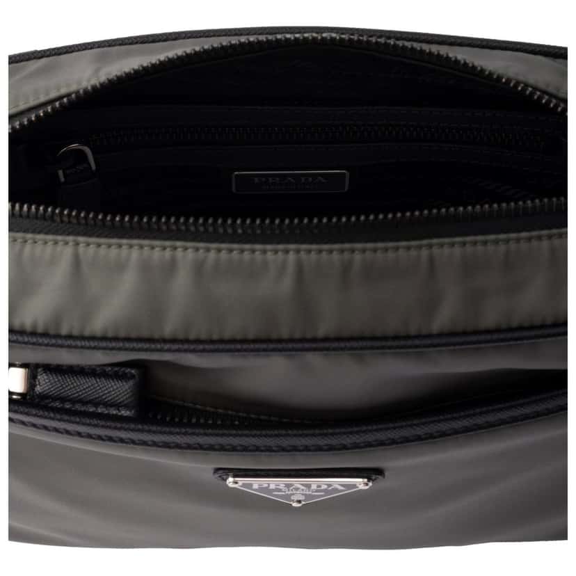 Prada Prada Re-Nylon Saffiano Leather Camera Crossbody Zip Bag in Green Green Leather Never worn - Model View