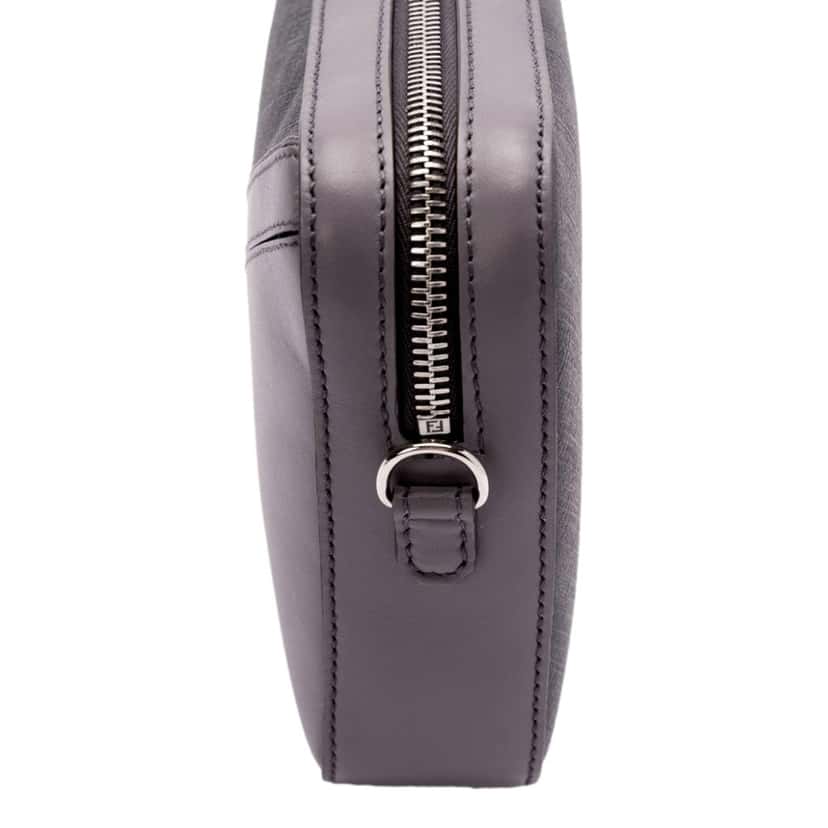 Fendi Fendi Diagonal FF Jacquard Acciaio Gray Camera Crossbody Bag Grey Canvas Never worn - Box View