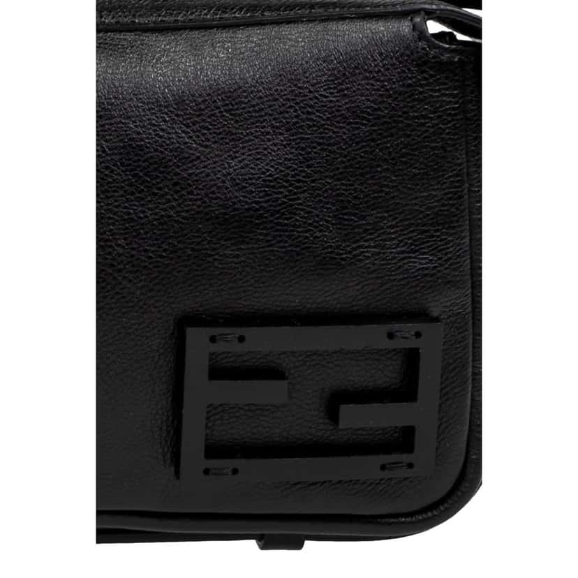 Fendi Fendi Simply Fendi Mini Black Leather Shoulder Bag Black Leather Never worn - Box View