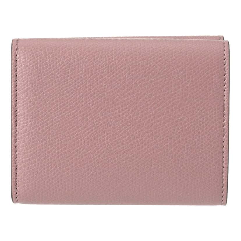 Fendi Fendi FF Diamond Leather Tri-Fold Wallet Dusty Mauve Gold-Tone Hardware Purple Leather Never worn - Back View