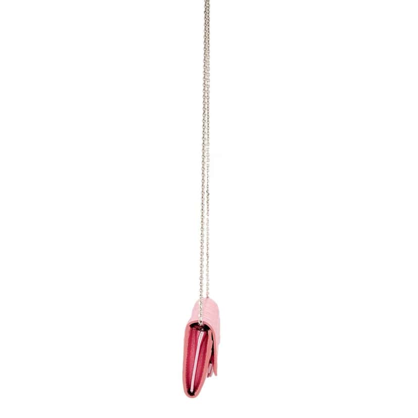 Fendi Fendi Baguette Wallet on Chain Metallic Pink FF Embossed Crossbody Bag Pink Leather Never worn - Box View