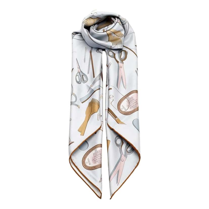 Fendi Fendi Multi-Color Graphic Print Silk Scarf Light Blue Blue Silk Never worn - Front View