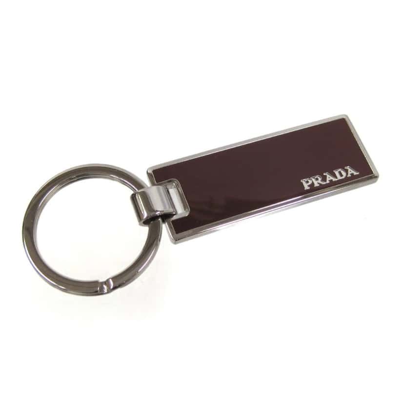 Prada Prada Rubino Red Enamel Silver Metal Keyring Keychain Red Good condition - Front View