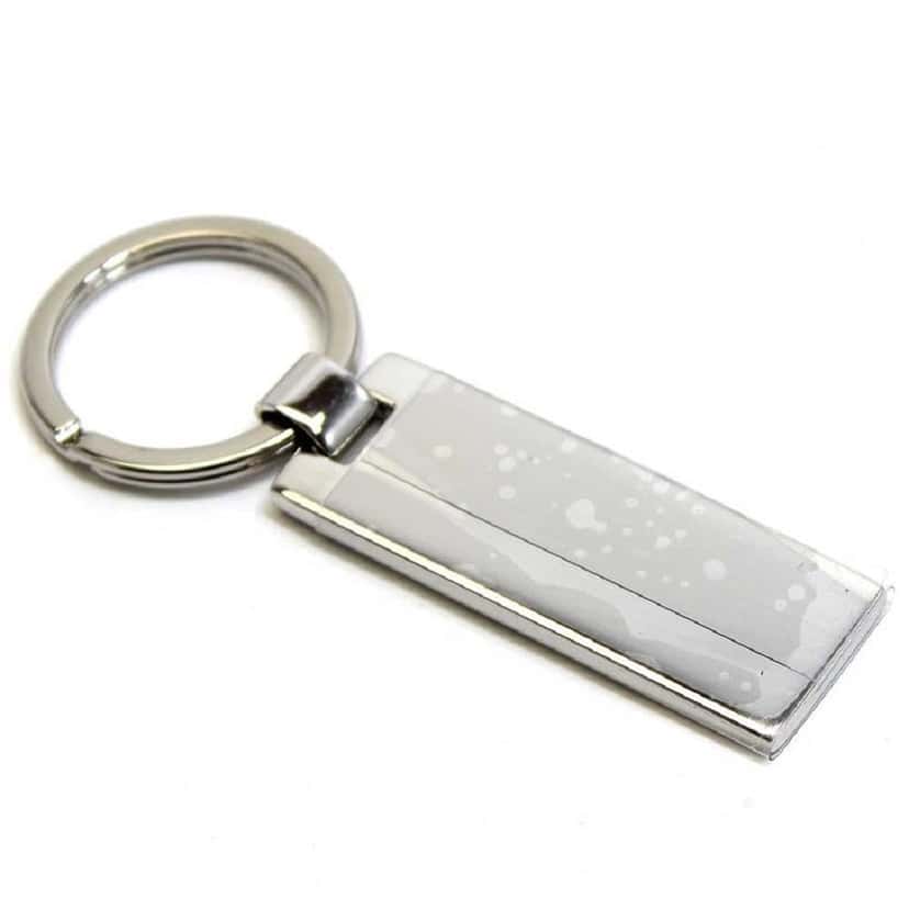 Prada Prada Nero Black Rectangle Enamel Silver Metal Keyring Keychain Charm Black Never worn - Back View