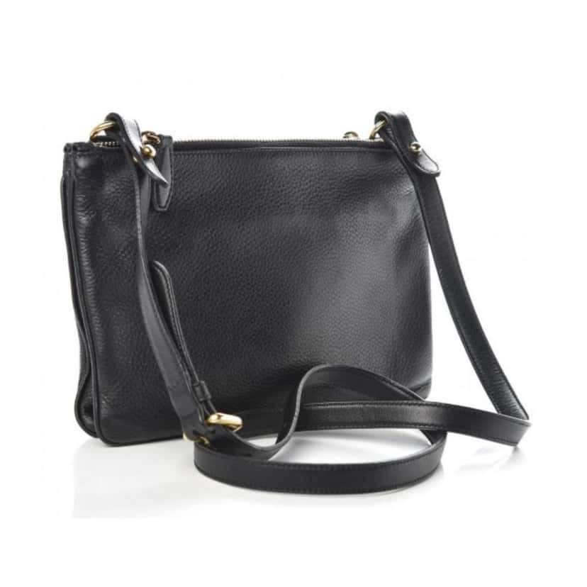 Prada Prada Vitello Phenix Leather Gold Hardware Black Cross Body Black Leather Good condition - Inside View