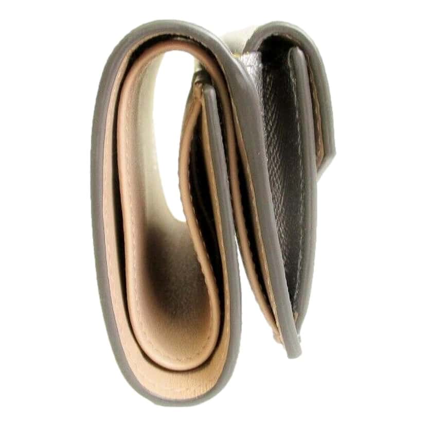 Prada Prada Ribbon Saffiano Metallic Silver and Beige Leather Trifold Wallet Silver Leather Never worn - Model View