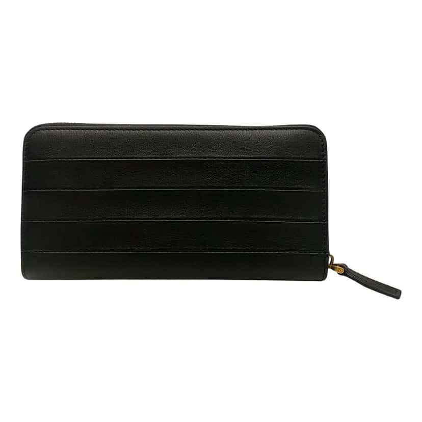 Valentino Garavani Valentino Garavani Diary Lines Black Grain Leather Zip-Around Long Wallet Black Leather Never worn - Back View