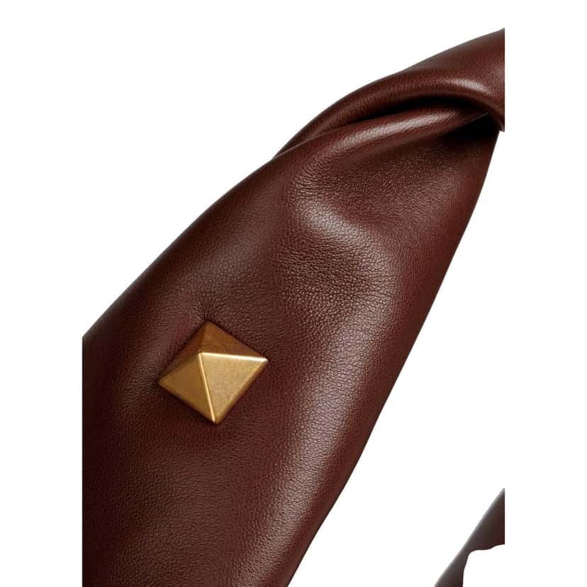 Valentino Garavani Valentino Garavani Roman Stud Brown Leather Large Hobo Shoulder Bag Brown Leather Never worn - Box View