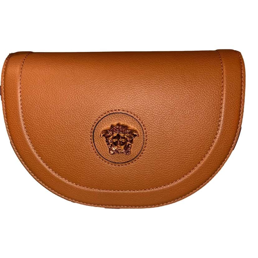Versace Versace La Medusa Vitello Leather Half Moon Crossbody Bag Summer Brown Leather Never worn - Box View